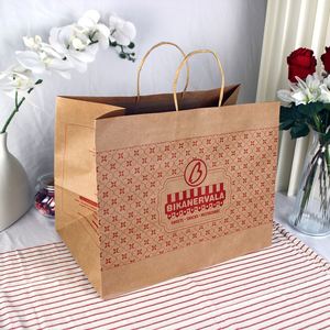 Bolsas de Papel Kraft Personalizadas de Lujo, Impresas, Reciclables, para Compras, Comida para Llevar, Promocionales, con Logotipo Personalizado - Product Image 3