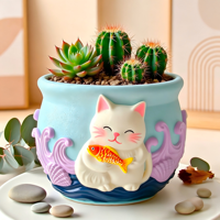 Moule en silicone 3D de haute qualité pour chats et chiens, moule en plâtre DIY pour pot de plantes succulentes, décoration artisanale pour la maison