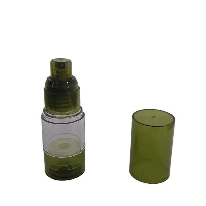 Üreticiler 15-50ml ordu yeşil losyon şişesi basın tipi vakumlu şişe kozmetik şişe tedarik