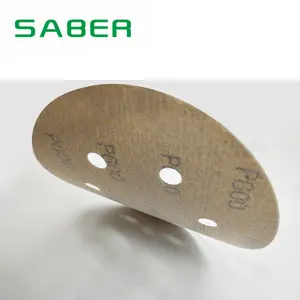 Abrasive Disc Manufacturers SABER 6inch 150mm 15holes Yellow Aluminum Oxide Paper Abrasive Disc