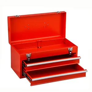 Suministro de fábrica de alta calidad dos cajones caja de herramientas de hierro de acero caja de almacenamiento