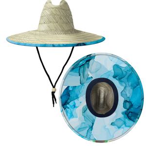 Sombrero de Paja Unisex de Alta Calidad con Rayas Impresas Personalizadas para Actividades al Aire Libre, Playa, Viajes y Pesca - Product Image 4