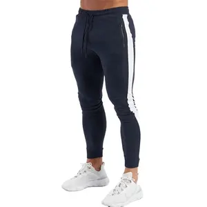 Maxgarment高品质M524-5批发价格便宜100% 棉男士修身慢跑者条纹运动裤