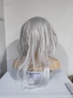 Vente en gros de masque complet d'Halloween fantôme féminin effrayant d'horreur PVC latex blanc cheveux longs dents réaliste accessoires d'Halloween d'horreur