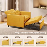 Chaise de canapé de loisirs personnalisée canapé-lit jaune canapé-chaise avec oreiller de dossier réglable capacité de charge maximale de 330 lb