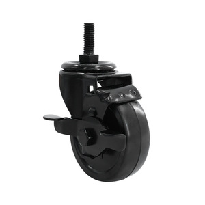 Nouvelle roue en caoutchouc électrophorétique de 3 pouces avec frein pour meubles et chariots, usage industriel - Product Image 2