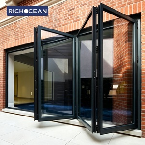 Portes pliantes en aluminium et verre RICHOCEAN, à cadre métallique, résistantes aux ouragans, fabriquées en Chine - Product Image 1