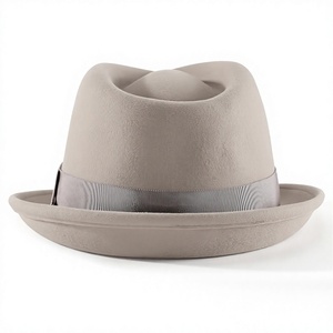 Black Wool Felt Fedora Hat Ribbon Band Adjustable Wide Brim Unisex Classic Style for Party Outdoor Travel - Product Image 1