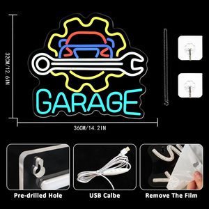 Garage repair neon LED indoor hanging ambient light shop <b>sign</b> wall decoration light entrance indicator light luminous <b>sign</b> 5v12v - Product Image 2