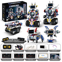 Ensemble de construction de robots de 603 pièces, 5-en-1, télécommande, programmation par application à quatre canaux, robot acrobatique multifonctionnel - STEM