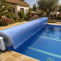 Automatische motorisierte Polycarbonat-Lamellenabdeckung für eingelassene Schwimmbecken