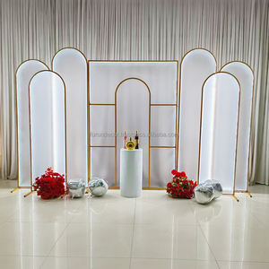 Panel Decorativo de Fondo LED de Hierro Directo de Fábrica, Biombo Iluminado Dorado Personalizable al por Mayor para Fotografía de Bodas - Product Image 4