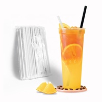 Özel beyaz siyah bireysel sarılmış Bio çevre dostu 5/6/7/8/10/12mm Boba çayı compostable biyobozunur PLA pipet