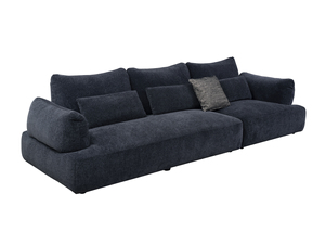 Divano in Tessuto Ciniglia Bicolore Opaco di Lusso Europeo, Produzione Diretta MIHUA, Stile Moderno e Semplice per Soggiorno e Villa - Product Image 4