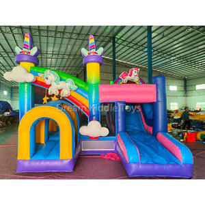 Splendente stella sogno unicorno gonfiabile castello gonfiabile Combo casa di rimbalzo con scivolo bambini unicorno ponticelli gonfiabili per la vendita - Product Image 6