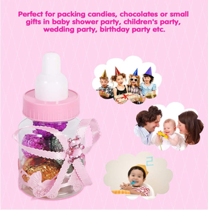 Mini biberons de 3.5 pouces Adorable boîte de douche de bébé décor avec ruban et ours boîte à bonbons cadeaux 1er anniversaire faveurs de fête - Product Image 6