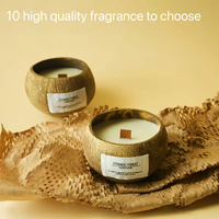 Pot à bougie en verre de luxe en coquille de noix de coco, logo personnalisé, emballage simple et élégant, bougies parfumées, coffret cadeau