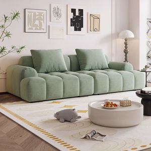Sofá Rectangular Moderno <span class=keywords><strong>de</strong></span> Terciopelo <span class=keywords><strong>con</strong></span> Botones, para Apartamentos Pequeños, Color Crema, <span class=keywords><strong>con</strong></span> Brazos Rectos Tipo Teclado <span class=keywords><strong>de</strong></span> Piano, Sofá Perezoso <span class=keywords><strong>con</strong></span> Relleno <span class=keywords><strong>de</strong></span> Esponja - Product Image 3