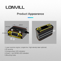 LONVILL Lecteur de balayage longue portée Ethernet code à barres led code scan code 1d Code 128 pharma code 2d fix scanner