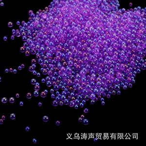 Perles de verre irisées transparentes 20g sans trous, perles à bulles pour nail art DIY, strass colorés scintillants pour manucure - Product Image 4