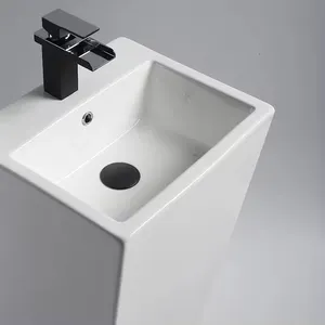 CaCa Sanitary Ware Freestanding Pedestal Wash Basin Bathroom Column Sink Ceramic Wash Basin