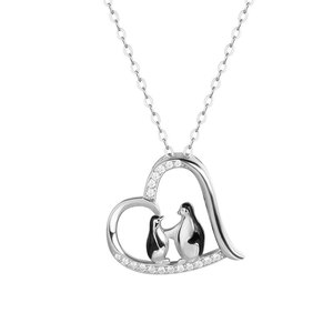 家族のジュエリーのための925スターリングシルバーリトルペンギンとマザーギフト - Product Image 1