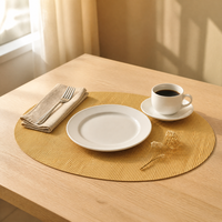 Petit set de table en bambou 20x30cm, tapis de table ovale tissé naturel, tapis isolant thermique, logo personnalisé OEM, set de table en bambou