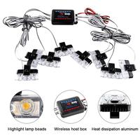 Lumière de voiture 8x2led sans fil clignotant à distance voyant d'avertissement camion moto lampe d'urgence SUV lampe de remorque