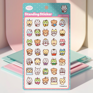 HIHI Club Standing Stickers We Are HIHI Club Korean Cute Character 3D Pop <b>Up</b> Sticker Sheet Diary Planner Gift for Kids Wholesale - Product Image 1