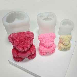 Valentinstag Bärenform Umweltfreundliche Ungiftige Silikonform DIY Kristall-Epoxid Aromatherapie Kerzen Gips-Dekorationen - Product Image 3