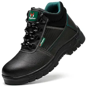 Sepatu pelindung pria, anti tumbukan, sepatu keselamatan pria, atasan tinggi dan rendah, sepatu sol karet anti tusukan