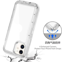 Étui de téléphone blindé 3 en 1, hybride PC TPU, antichoc, transparent, protection pour iPhone 18 DUO 16
