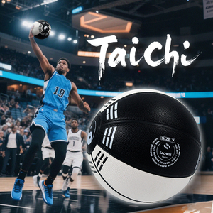 Ballon de basketball taille 7 au design original Tai Chi Bagua, en cuir PU respirant, idéal pour les matchs professionnels en intérieur et en extérieur - Product Image 1