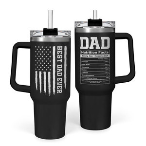 Cadeau pour la fête des pères, meilleur papa de tous les temps, tasse isotherme en acier inoxydable de 40 oz, pour les voyages, le camping, la voiture - Product Image 1