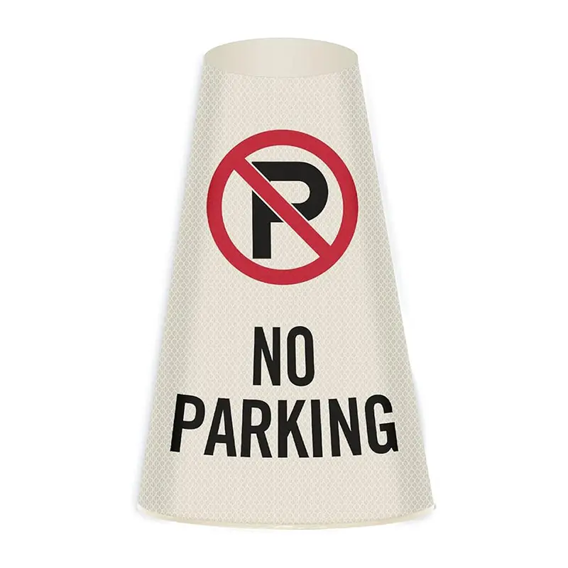 Özel yol güvenliği uyarı yok park yansıtıcı PVC trafik konisi kollu