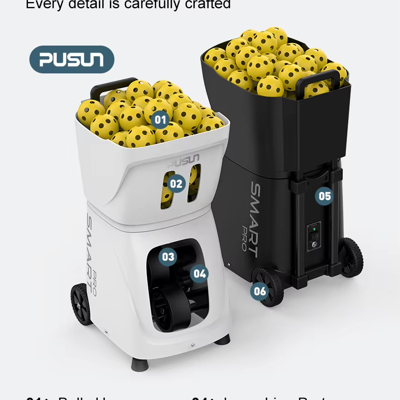 Pusun PP-Smart-Pro Pickleball Serve Machine Automatic Training Device Remote Control Speed 120km/h 1.8~8s/ball