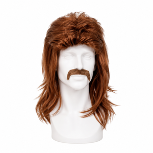 Perruque synthétique courte blonde résistante à la chaleur pour homme avec moustache pour fête de carnaval Halloween - Product Image 2