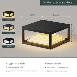 Luz LED impermeable para jardín, poste de puerta principal alimentado por energía solar con iluminación de jardín Base E27 - Product Image 6