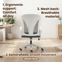 Chaise de travail ergonomique pliable la plus vendue, chaise de jeu moderne pour bureau avec accoudoirs rabattables et dossier pliable