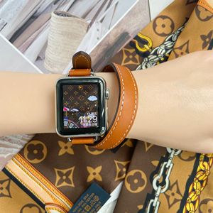 <span class=keywords><strong>Bracelet</strong></span> Double en <span class=keywords><strong>cuir</strong></span> véritable pour <span class=keywords><strong>Apple</strong></span> <span class=keywords><strong>Watch</strong></span> <span class=keywords><strong>7</strong></span> Band i <span class=keywords><strong>Watch</strong></span> 6 5 4 3 2 1 - Product Image 3