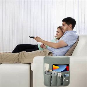 Sofa Handrail Pocket <b>Storage</b> Bag 5 Pockets Couch <b>Remote</b> <b>Control</b> Bracket Bedside <b>Storage</b> Rack Buggy Bag - Product Image 2