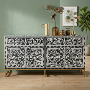Customized Handcrafted Foldable Bone Inlay 2-<b>Drawer</b> Living Room Cabinet Storage Modern Design for Hotels Apartments Hospitals - Product Image 1