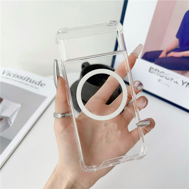 Transparent Magnetic Phone Case for Google Pixel 9 Pro XL 8 Pro 8A 7A 6 Shockproof Cover for Pixel 7 Pro Acrylic Clear Cases