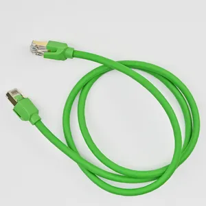 Câble Ethernet Sstp de haute qualité conducteur en cuivre nu Cat8 PVC moulage par injection couleur verte