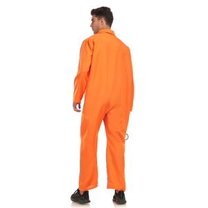 Halloween para hombres adultos naranja recluso Cosplay fiesta disfraz mono uniforme conjunto bombero <span class=keywords><strong>traje</strong></span> - Product Image 5