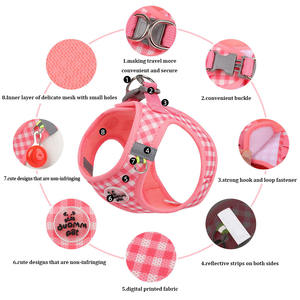 Ekose evcil hayvan koşumu tasma set-köpek kedi açık yürüyüş yelek, köpekler kediler için yavru aksesuarları - Product Image 6