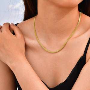 JOOLIM Prêt à Expédier Chaîne <span class=keywords><strong>Serpent</strong></span> <span class=keywords><strong>Maille</strong></span> en Acier Inoxydable Haut de Gamme Plaqué Or 18k Bracelet de Montre <span class=keywords><strong>Collier</strong></span> - Product Image 3