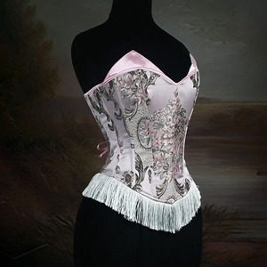 Retro Court Tassel Edged <b>Strapless</b> Corset Shapewear Sexy Bust Lifting Waist Binding Shaping <b>Top</b> - Product Image 5