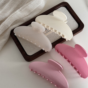 Pinces à cheveux colorées élégantes et tendance, style français, couleur unie rose, nouveau design OEM Kinling, grandes, simples et polyvalentes - Product Image 1