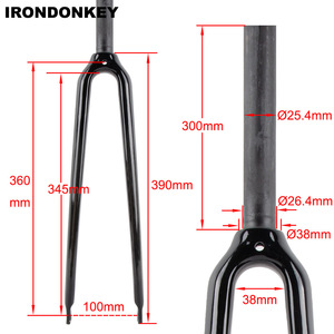 Irondonkey Đầy Đủ Sợi Carbon Đường Xe Đạp <span class=keywords><strong>25.4</strong></span> Thẳng Ống Phía Trước Ngã Ba Retro Carbon Xe Đạp Ngã Ba Phía Trước Ngã Ba - Product Image 2